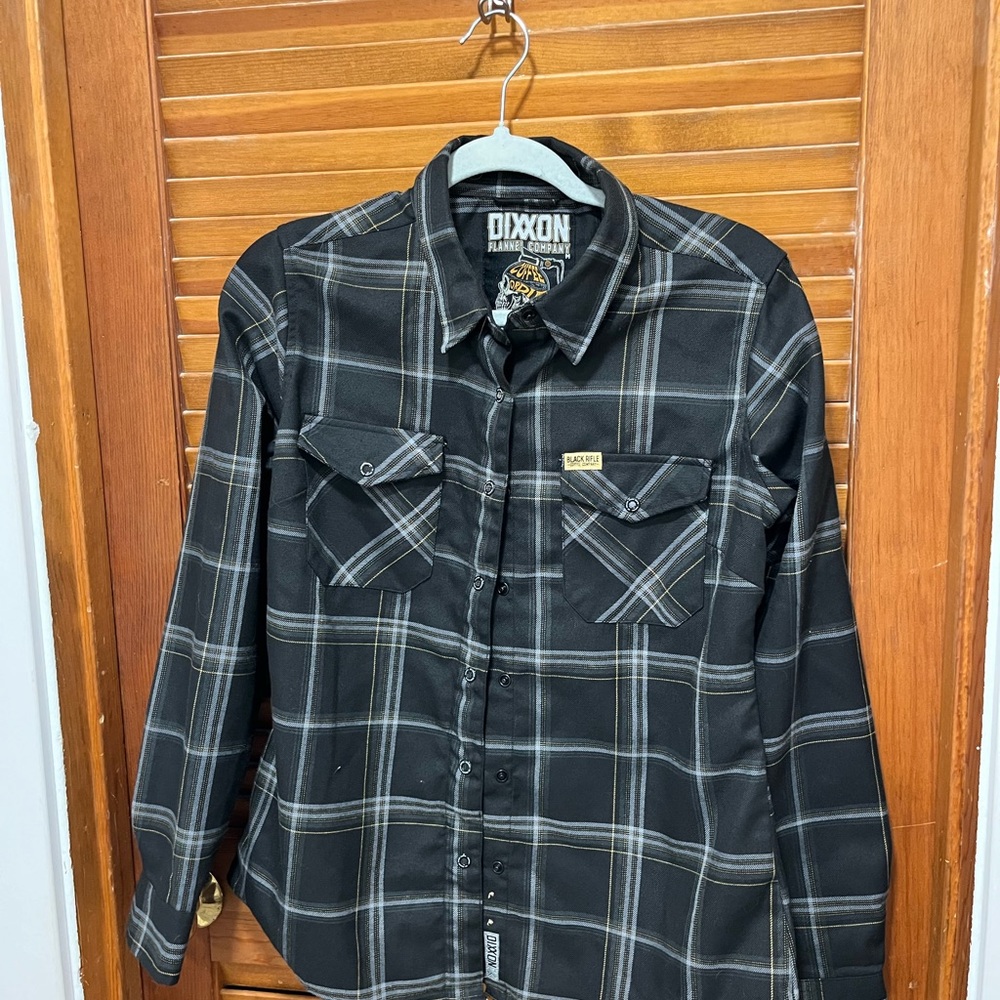 Dixxon Black Plaid Women’s Button-Up Shirt Black Coffee Company Limited Edition